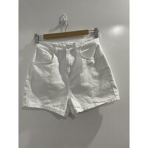 As You Eight Paw White Denim Shorts Size 8